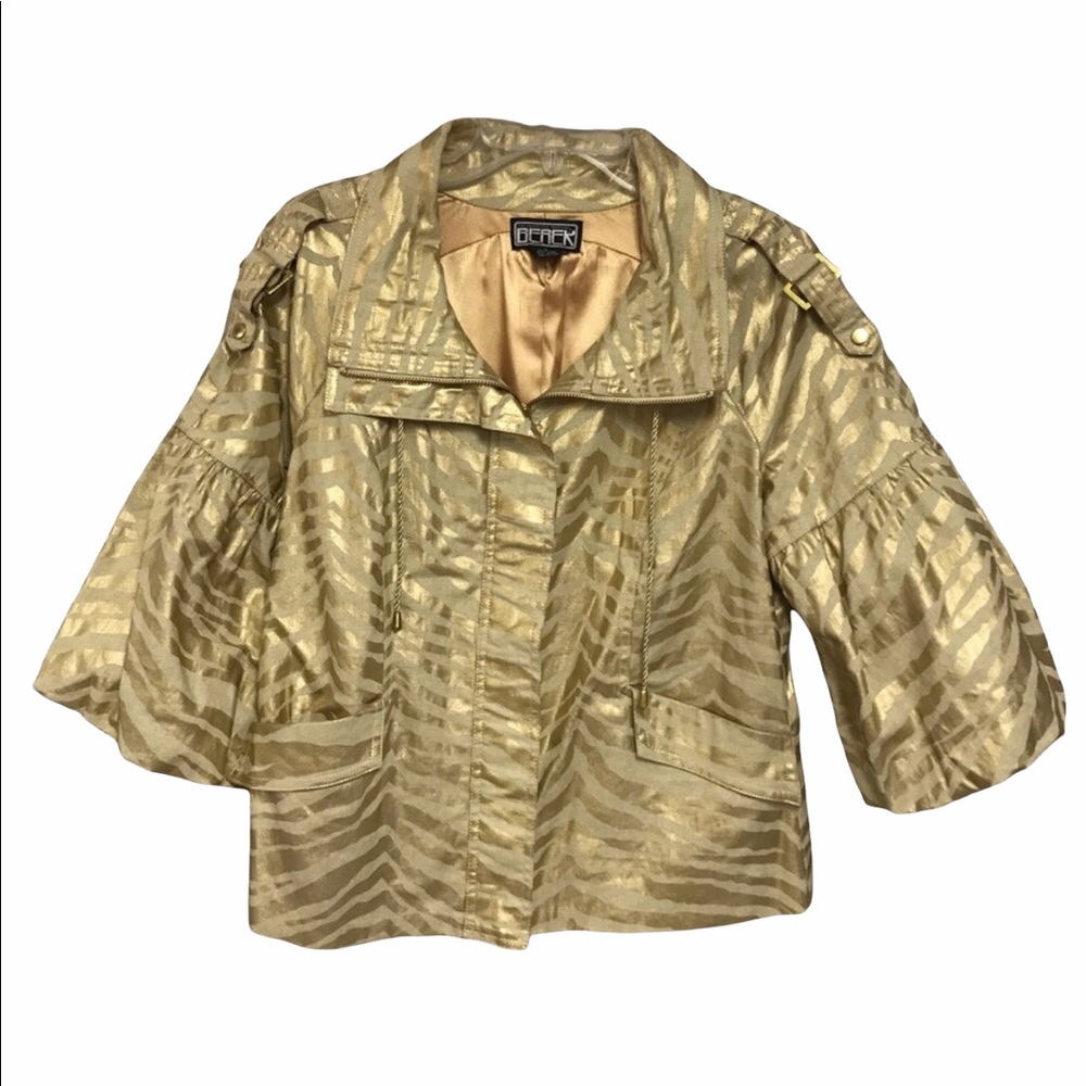 Berer Gold Metallic zebra print jacket